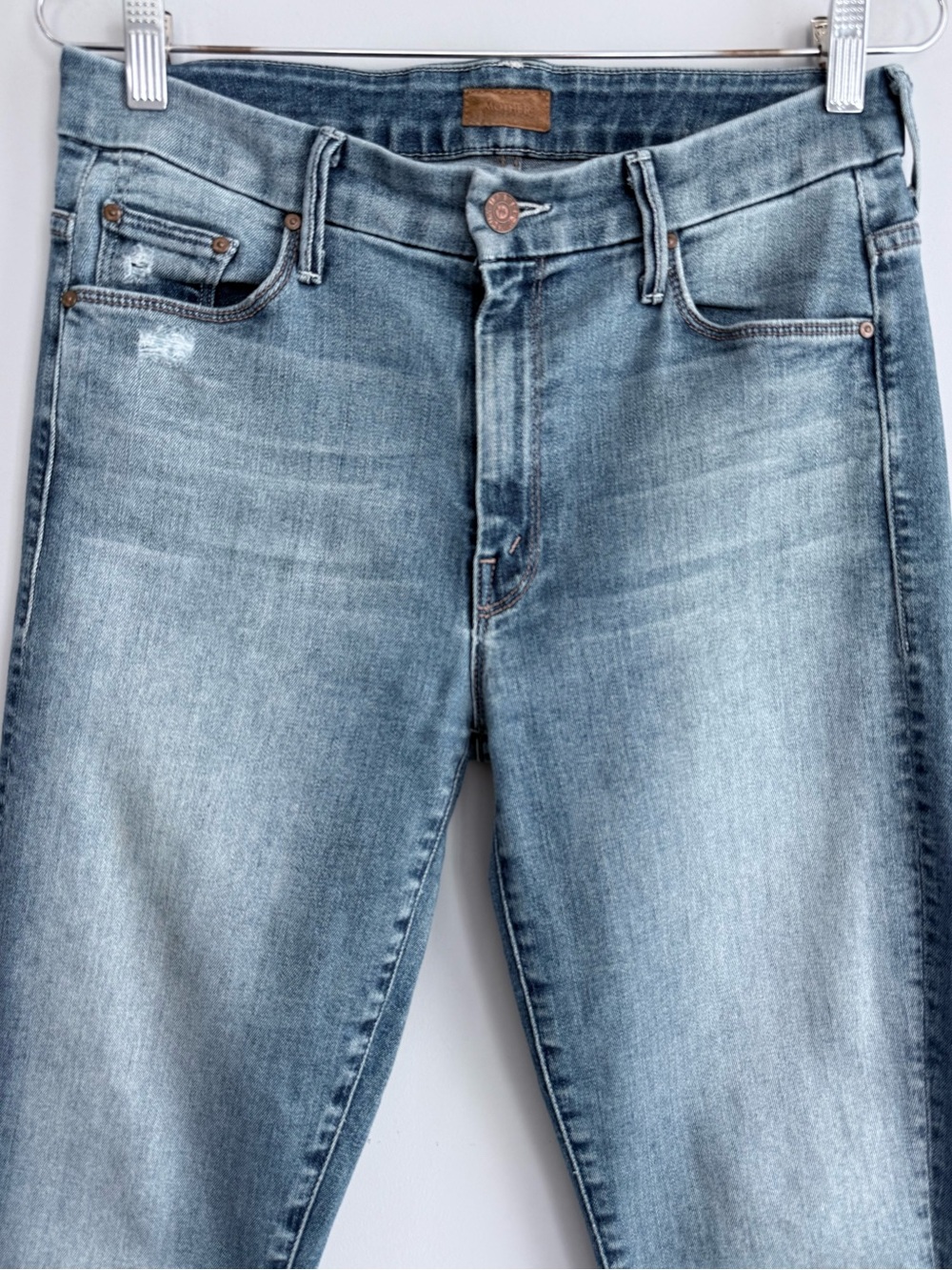 MOTHER High Waisted Looker Ankle Fray Jeans After the Heartbreak 28 High Rise - Picture 5 of 16